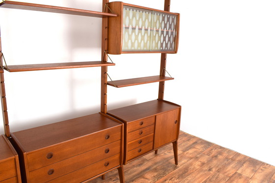 Image 1 of Ergo 4 Modules Teak Wall Unit By John Texmon & Einar Blindheim For Blindheim Mobelfabrikk