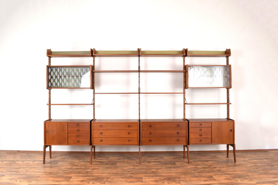 Image 1 of Ergo 4 Modules Teak Wall Unit By John Texmon & Einar Blindheim For Blindheim Mobelfabrikk