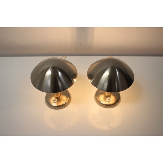 Image 1 of Pair of vintage Bauhaus white table lamps, 1930s