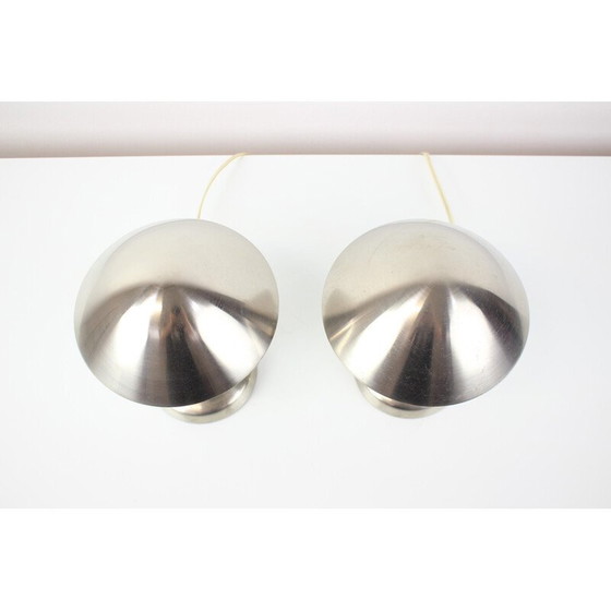 Image 1 of Pair of vintage Bauhaus white table lamps, 1930s