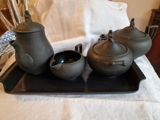 Image 1 of Wedgwood black basalt coffee & tea set