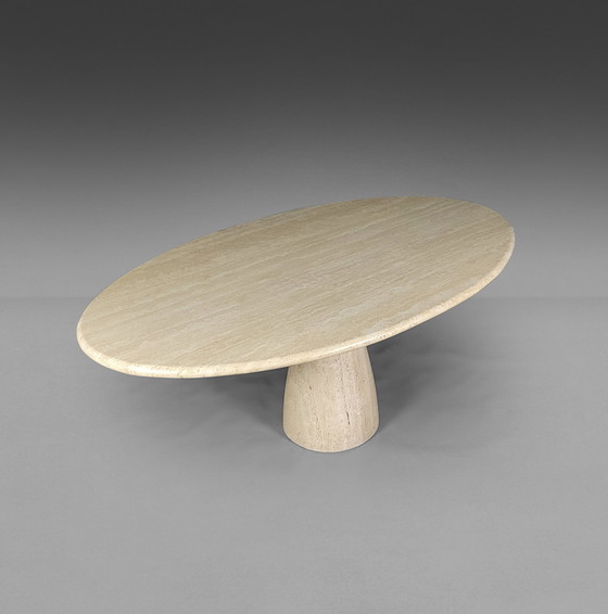 Image 1 of Travertine 'Finale' oval Table by Peter Draenert, 1970s