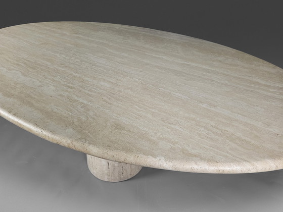 Image 1 of Travertine 'Finale' oval Table by Peter Draenert, 1970s