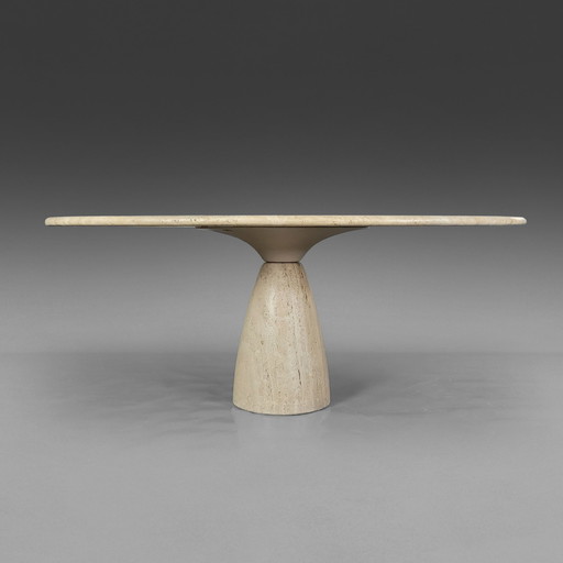 Table ovale "Finale" en travertin par Peter Draenert, 1970