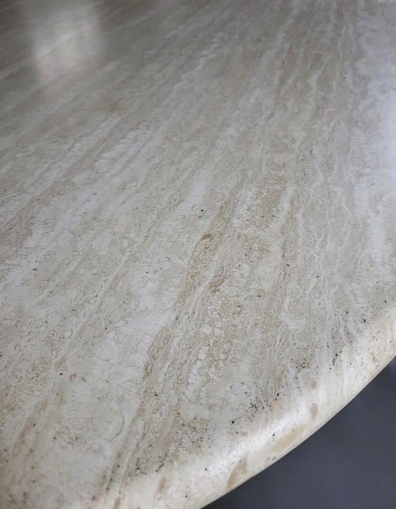 Image 1 of Travertine 'Finale' oval Table by Peter Draenert, 1970s