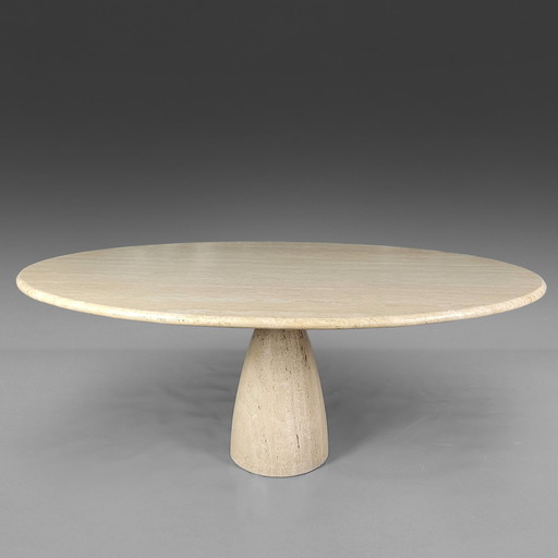 Table ovale "Finale" en travertin par Peter Draenert, 1970