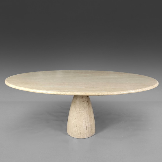 Image 1 of Travertine 'Finale' oval Table by Peter Draenert, 1970s