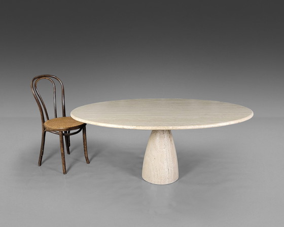 Image 1 of Table ovale "Finale" en travertin par Peter Draenert, 1970