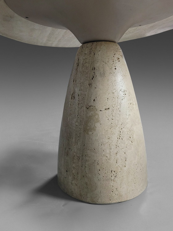 Image 1 of Travertine 'Finale' oval Table by Peter Draenert, 1970s