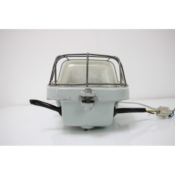 Image 1 of Lampada da soffitto industriale vintage tipo 511 32 01 in metallo e vetro, Cecoslovacchia 1990