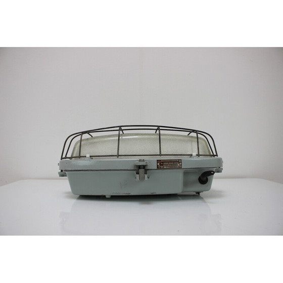 Image 1 of Lampada da soffitto industriale vintage tipo 511 32 01 in metallo e vetro, Cecoslovacchia 1990