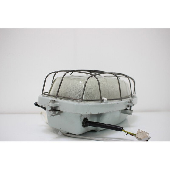 Image 1 of Lampada da soffitto industriale vintage tipo 511 32 01 in metallo e vetro, Cecoslovacchia 1990