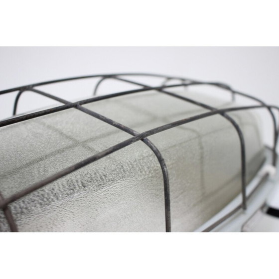 Image 1 of Lampada da soffitto industriale vintage tipo 511 32 01 in metallo e vetro, Cecoslovacchia 1990