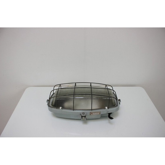 Image 1 of Lampada da soffitto industriale vintage tipo 511 32 01 in metallo e vetro, Cecoslovacchia 1990