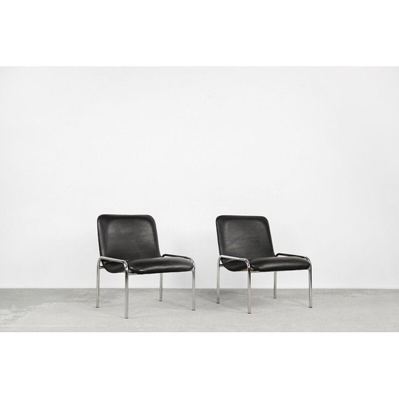 Image 1 of Pair of vintage chrome-plated tubular steel armchairs by Thonet, Germany 1970