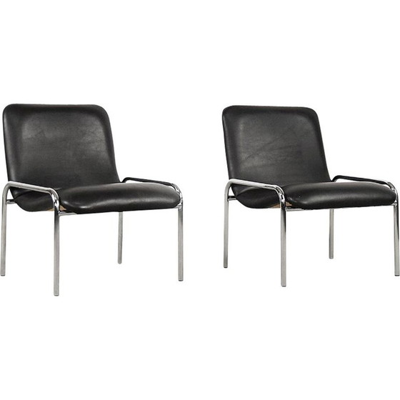 Image 1 of Pair of vintage chrome-plated tubular steel armchairs by Thonet, Germany 1970