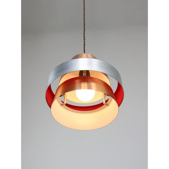 Image 1 of Lampada a sospensione vintage Space Age in alluminio color rame, Italia 1970