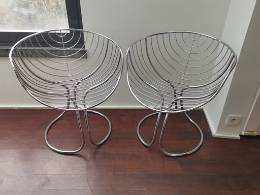 Pair Of Pan Am Armchairs By Gastone Rinaldi For Rima