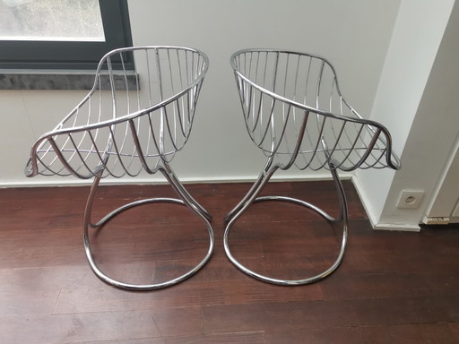 Pair Of Pan Am Armchairs By Gastone Rinaldi For Rima