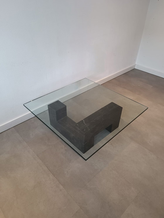 Image 1 of Design Coffee Table With Marble And Glass