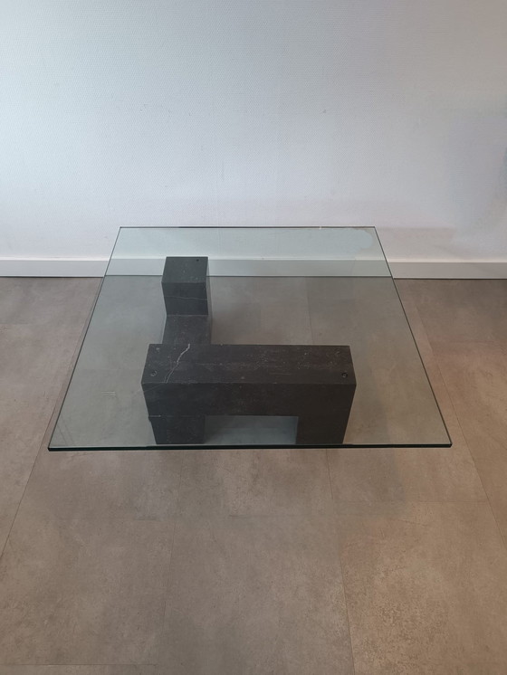 Image 1 of Design Coffee Table With Marble And Glass