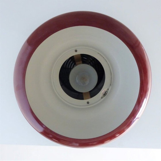 Image 1 of Pair of vintage ceiling lamp in metal and Bordeaux color, 1970