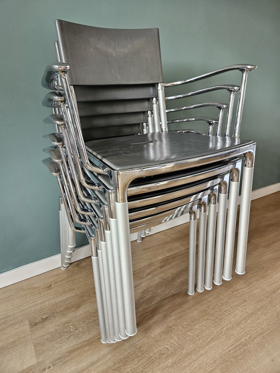 Image 1 of 6x Segis Blitz Design Chairs chrome/gray