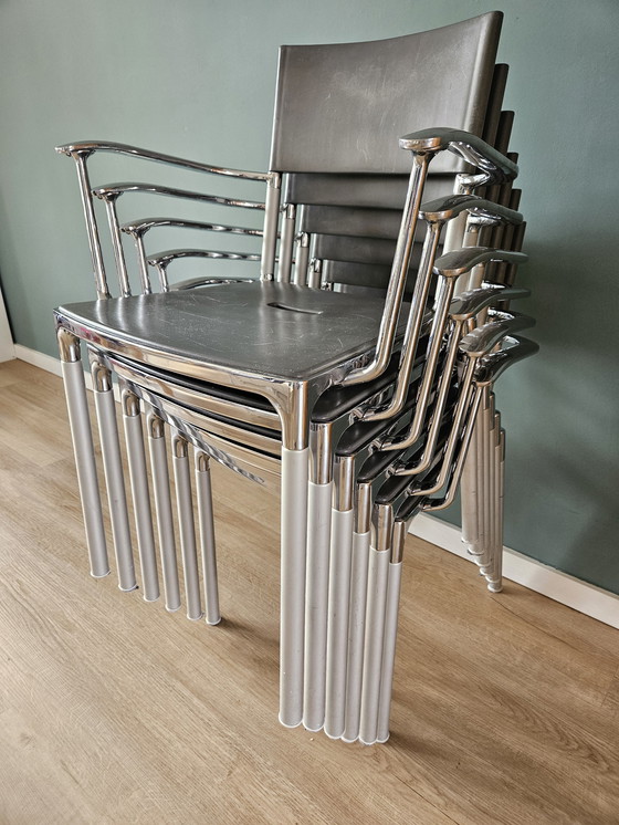 Image 1 of 6x Segis Blitz Design Chairs chrome/gray