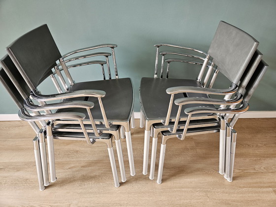 Image 1 of 6x Segis Blitz Design Chairs chrome/gray