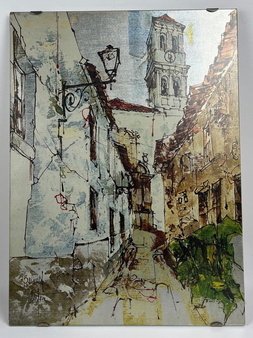 Bernard Dufour - Street Scene From Provence, France - Print