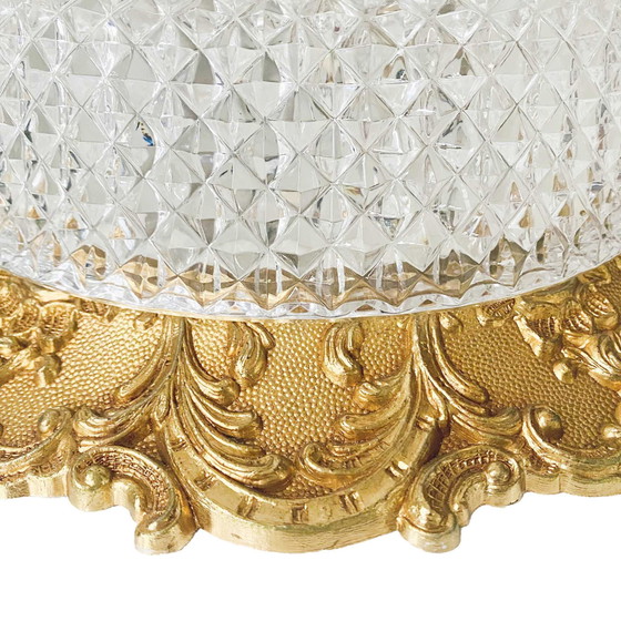 Image 1 of Baroque ceiling light brass faceted glass ceiling light French Lily