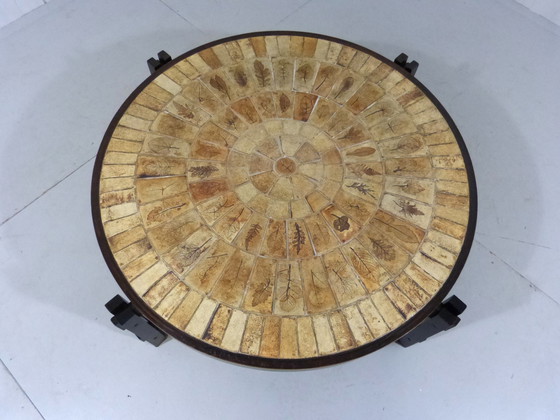 Image 1 of Roger Capron brutalist low round coffee table France 1960s