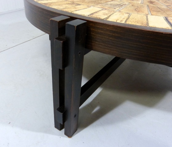 Image 1 of Roger Capron brutalist low round coffee table France 1960s