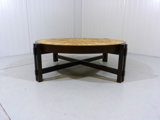 Image 1 of Roger Capron brutalist low round coffee table France 1960s