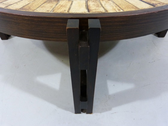 Image 1 of Roger Capron brutalist low round coffee table France 1960s