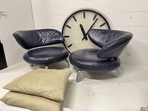 Set Of 2 Round Lounge Armchairs