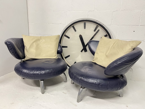 Set Of 2 Round Lounge Armchairs