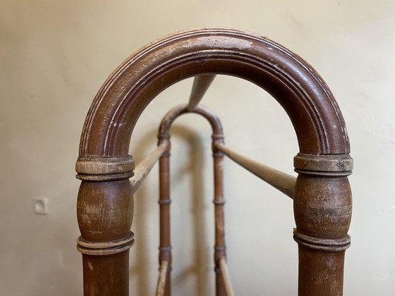 Image 1 of Towel Rack Drying Rack Faux Bamboo 1920s French