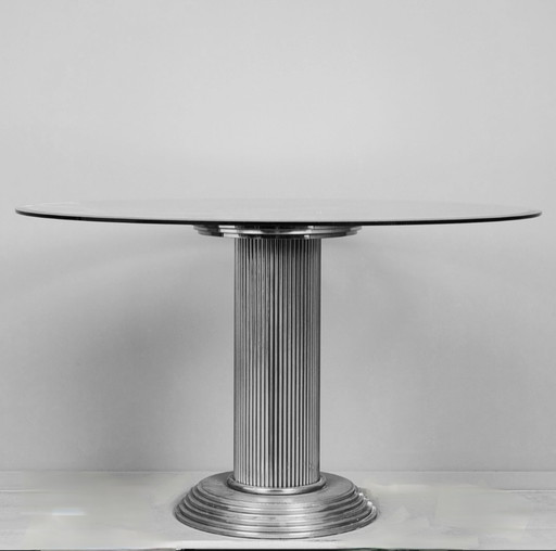 Exceptional metal/glass dining table