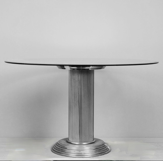 Image 1 of Exceptional metal/glass dining table