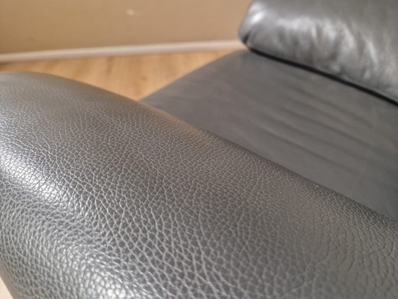 Image 1 of Sillón Leolux Bora Beta Diseño de cuero gris Axel Enthoven