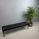 Unique Vintage Long Sofa Black Leather