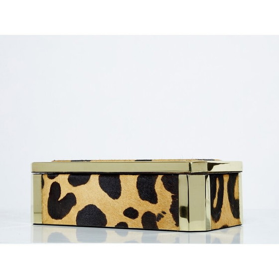 Image 1 of Portagioie italiano d'epoca in ottone e leopardo, 1970