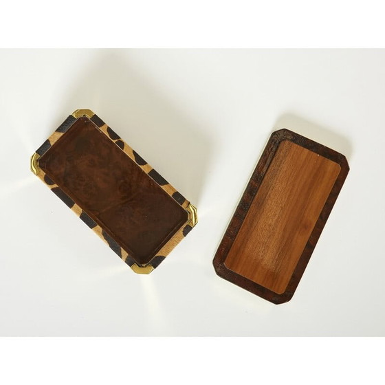 Image 1 of Portagioie italiano d'epoca in ottone e leopardo, 1970