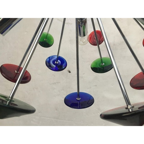 Image 1 of Lampadario Sputnik multicolore in vetro di Murano fatto a mano in Italia