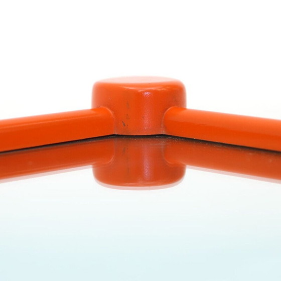 Image 1 of Specchio vintage con cornice in legno verniciato arancione, anni '60