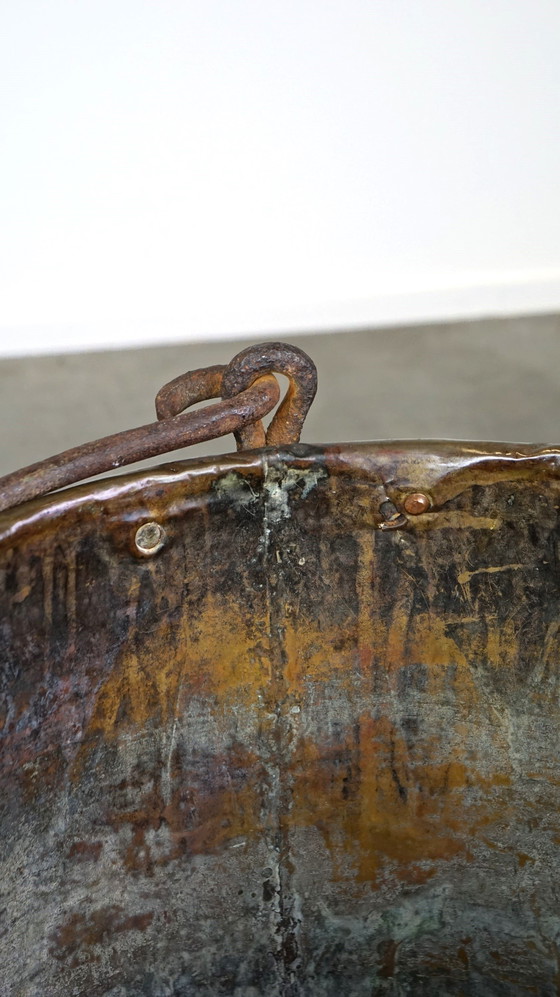 Image 1 of Large Copper Kettle/Hair Tray With Handle