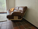 Canapé en cuir vintage + 2 fauteuils assortis