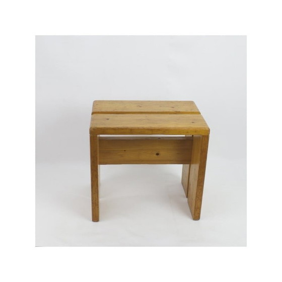 Image 1 of Vintage stool in pine, selected by Charlotte Perriand for Les Arcs, 1968