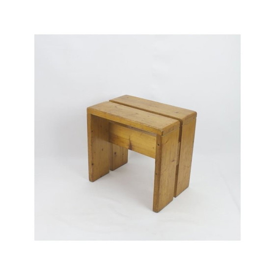 Image 1 of Vintage stool in pine, selected by Charlotte Perriand for Les Arcs, 1968